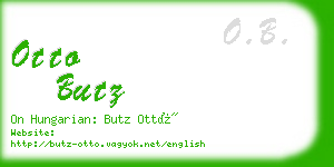 otto butz business card
